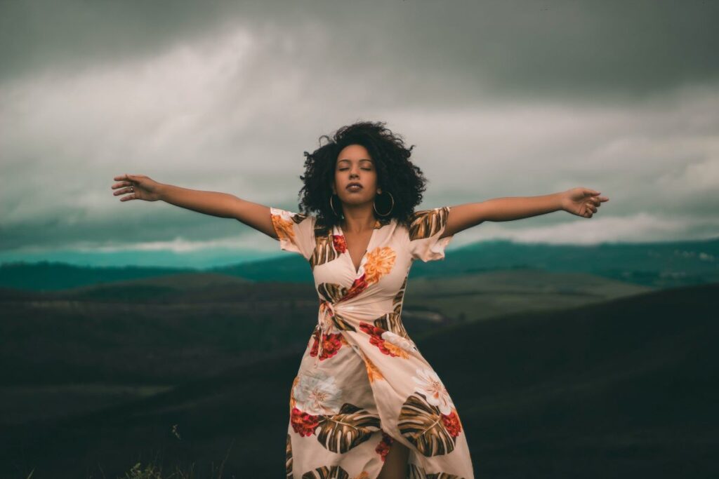 a line floral wrap dress