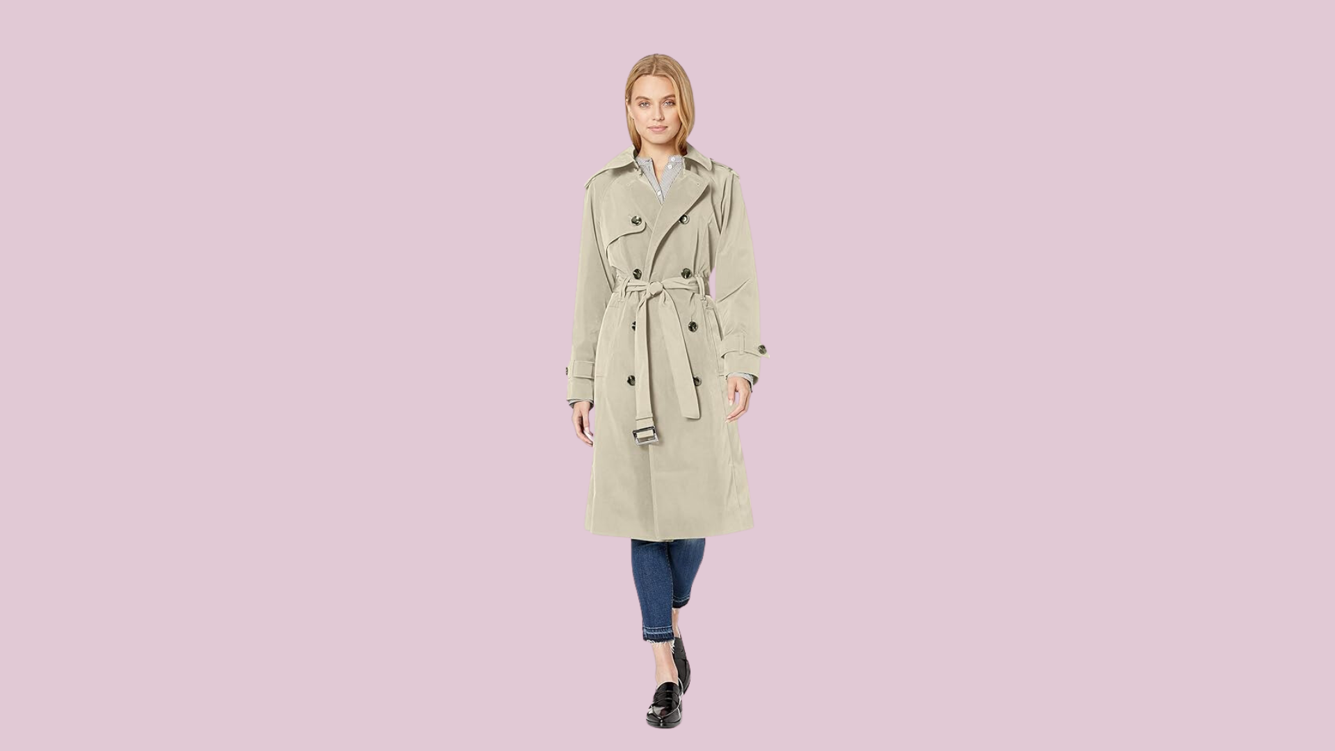 neutral trench coat