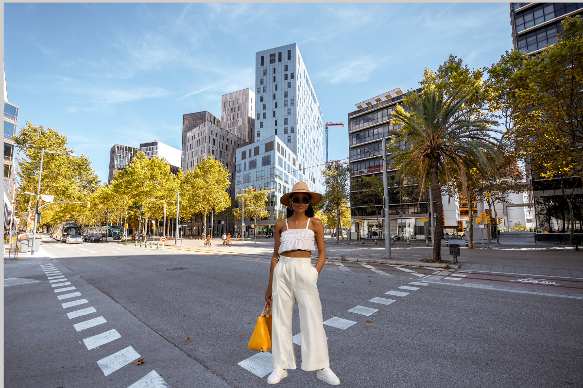 woman on city vacation