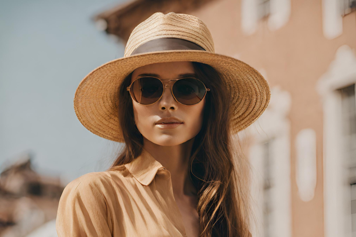 woman in straw hat