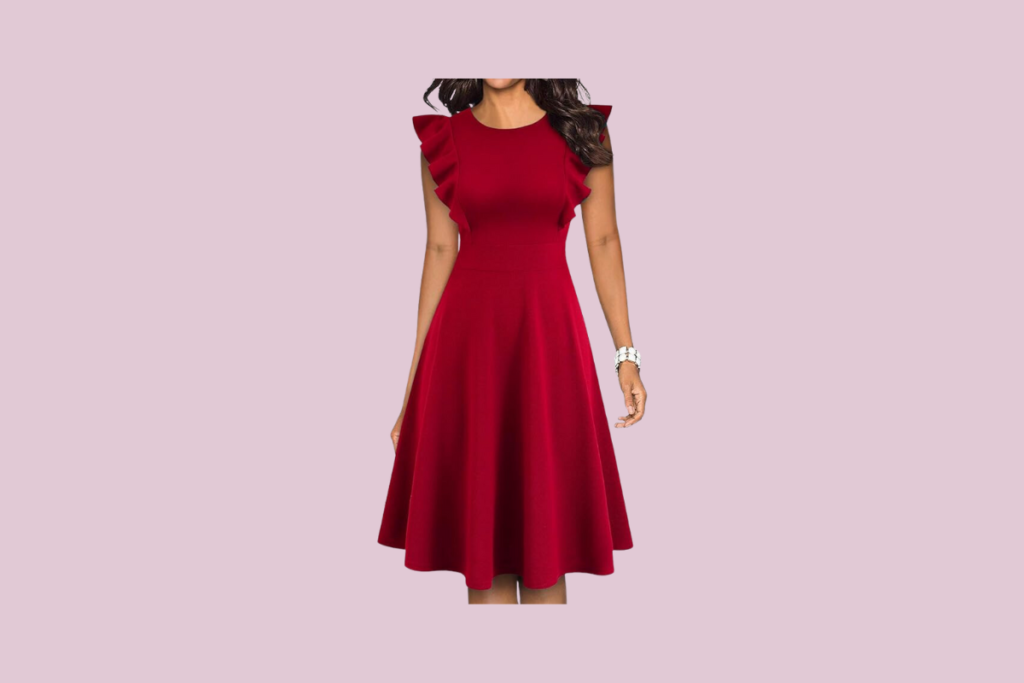 Red A line dress