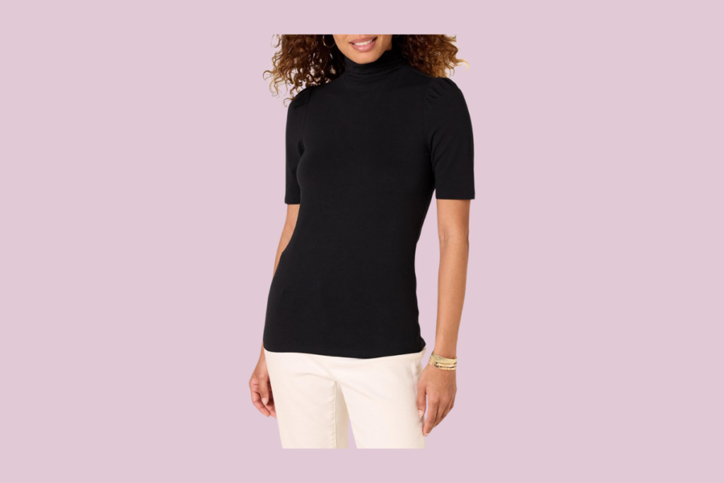 short sleeve turtleneck sweater